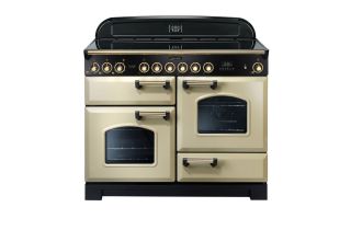 Rangemaster Classic Deluxe 110 Ceramic Range Cooker (Brass Details) - Cream