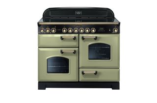 Rangemaster Classic Deluxe 110 Ceramic Range Cooker (Brass Details) - Olive Green