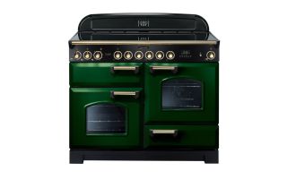 Rangemaster Classic Deluxe 110 Ceramic Range Cooker (Brass Details) - Racing Green
