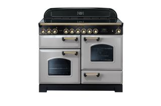 Rangemaster Classic Deluxe 110 Ceramic Range Cooker (Brass Details) - Royal Pearl
