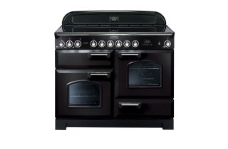 Rangemaster Classic Deluxe 110 Ceramic Range Cooker (Chrome Details) - Black