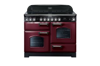 Rangemaster Classic Deluxe 110 Ceramic Range Cooker (Chrome Details) - Cranberry