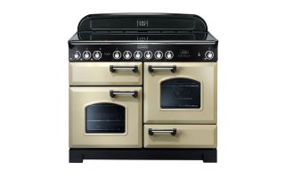 Rangemaster Classic Deluxe 110 Ceramic Range Cooker (Chrome Details) - Cream