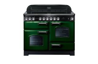 Rangemaster Classic Deluxe 110 Ceramic Range Cooker (Chrome Details) - Racing Green