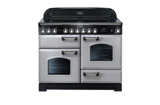 Rangemaster Classic Deluxe 110 Ceramic Range Cooker (Chrome Details) - Royal Pearl