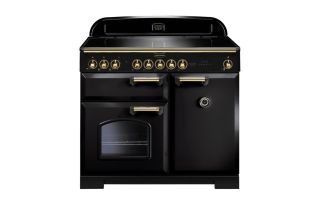 Rangemaster Classic Deluxe 100 Induction Range Cooker (Brass Details) - Black