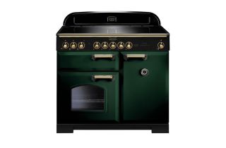 Rangemaster Classic Deluxe 100 Induction Range Cooker (Brass Details) - Racing Green