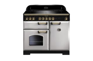 Rangemaster Classic Deluxe 100 Induction Range Cooker (Brass Details) - Royal Pearl