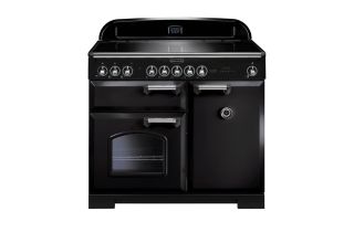 Rangemaster Classic Deluxe 100 Induction Range Cooker (Chrome Details) - Black