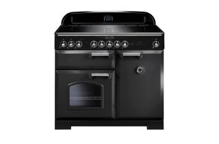 Rangemaster Classic Deluxe 100 Induction Range Cooker (Chrome Details) - Charcoal Black