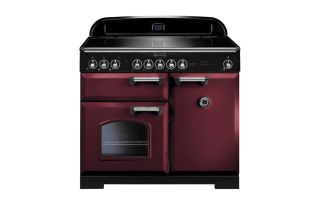 Rangemaster Classic Deluxe 100 Induction Range Cooker (Chrome Details) - Cranberry