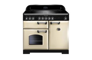 Rangemaster Classic Deluxe 100 Induction Range Cooker (Chrome Details) - Cream
