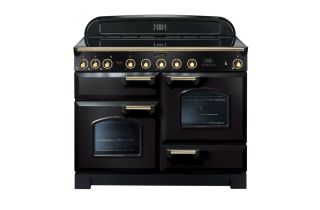 Rangemaster Classic Deluxe 110 Induction Range Cooker (Brass Details) - Black