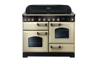 Rangemaster Classic Deluxe 110 Induction Range Cooker (Brass Details) - Cream