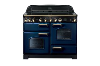 Rangemaster Classic Deluxe 110 Induction Range Cooker (Brass Details) - Regal Blue