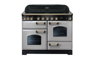 Rangemaster Classic Deluxe 110 Induction Range Cooker (Brass Details) - Royal Pearl