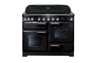 Rangemaster Classic Deluxe 110 Induction Range Cooker (Chrome Details) - Black