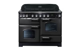 Rangemaster Classic Deluxe 110 Induction Range Cooker (Chrome Details) - Charcoal Black