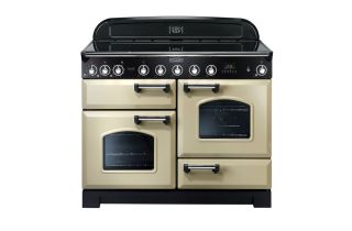 Rangemaster Classic Deluxe 110 Induction Range Cooker (Chrome Details) - Cream