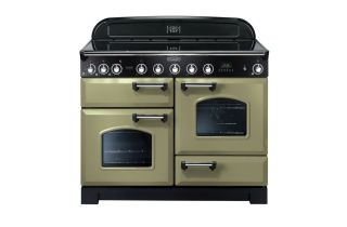 Rangemaster Classic Deluxe 110 Induction Range Cooker (Chrome Details) - Olive Green
