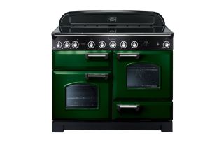 Rangemaster Classic Deluxe 110 Induction Range Cooker (Chrome Details) - Racing Green