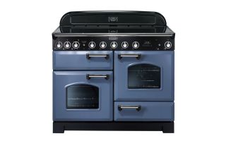 Rangemaster Classic Deluxe 110 Induction Range Cooker (Chrome Details) - Stone Blue