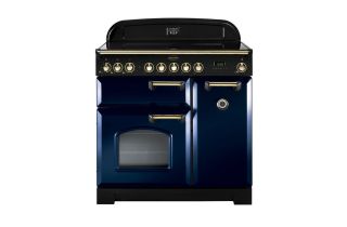 Rangemaster Classic Deluxe 90 Induction Range Cooker (Brass Details) - Regal Blue