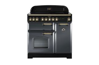 Rangemaster Classic Deluxe 90 Induction Range Cooker (Brass Details) - Slate