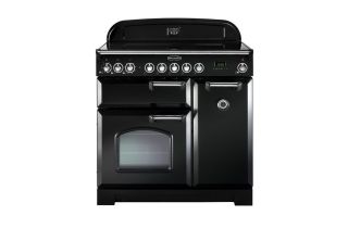 Rangemaster Classic Deluxe 90 Induction Range Cooker (Chrome Details) - Black