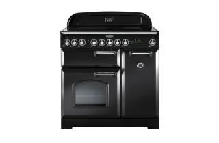 Rangemaster Classic Deluxe 90 Induction Range Cooker (Chrome Details) - Charcoal Black