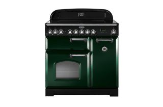 Rangemaster Classic Deluxe 90 Induction Range Cooker (Chrome Details) - Racing Green