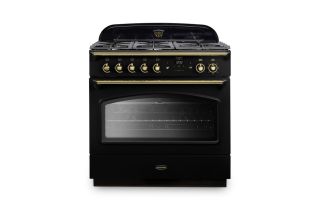 Rangemaster Classic 90 FX Dual Fuel Range Cooker (Brass Details) - Black