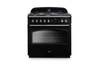 Rangemaster Classic 90 FX Dual Fuel Range Cooker (Chrome Details) - Black
