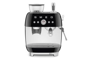 Smeg EGF03BLUK 50's Style Espresso Coffee Machine with Grinder & 20 Bar Pump - Black