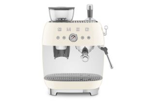 Smeg EGF03CRUK 50's Style Espresso Coffee Machine with Grinder & 20 Bar Pump - Cream