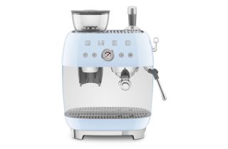 Smeg EGF03PBUK 50's Style Espresso Coffee Machine with Grinder & 20 Bar Pump - Pastel Blue