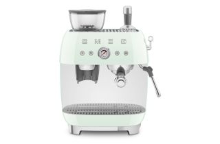 Smeg EGF03PGUK 50's Style Espresso Coffee Machine with Grinder & 20 Bar Pump - Pastel Green