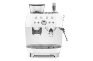 Smeg EGF03WHUK 50's Style Espresso Coffee Machine with Grinder & 20 Bar Pump - White