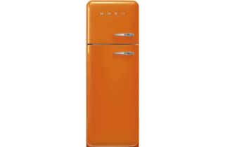 Smeg FAB30LOR6 60cm 50s Style Left Hand Hinge Freezer Over Fridge - Orange