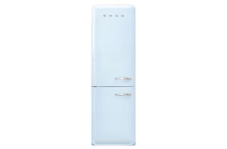 Smeg FAB32LPB5UK 60cm 50s Style Left Hand Hinge Freezer over Fridge - Pastel Blue