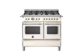 Bertazzoni HER106L2ENET Heritage 100cm 6-Burner Electric Double Oven Range Cooker - Ivory