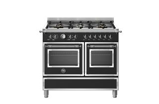 Bertazzoni HER106L2ENET Heritage 100cm 6-Burner Electric Double Oven Range Cooker - Matte Black