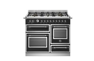 Bertazzoni HER106L3ENET Heritage 100cm 6-Burner Electric Triple Oven Range Cooker - Matte Black