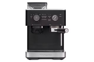 KitchenAid Semi Automatic Espresso Machine with Burr Grinder - Cast Iron Black