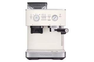 KitchenAid Semi Automatic Espresso Machine with Burr Grinder - Porcelain White