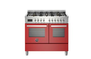 Bertazzoni PRO106L2EXT Professional 100cm 6-Burner Electric Double Oven Range Cooker - Red