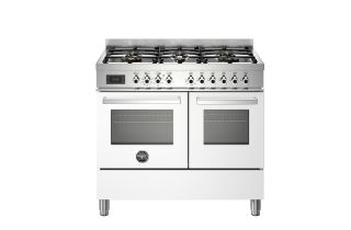 Bertazzoni PRO106L2EXT Professional 100cm 6-Burner Electric Double Oven Range Cooker - White