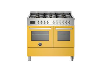Bertazzoni PRO106L2EXT Professional 100cm 6-Burner Electric Double Oven Range Cooker - Yellow