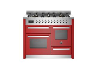 Bertazzoni PRO116L3EXT Professional 110cm 6-Burner Electric Triple Oven Range Cooker - Red