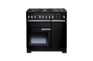 Rangemaster Professional Deluxe 90 Dual Fuel Range Cooker - Black